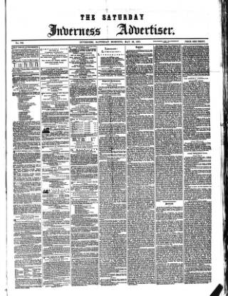 cover page of Saturday Inverness Advertiser published on May 22, 1875