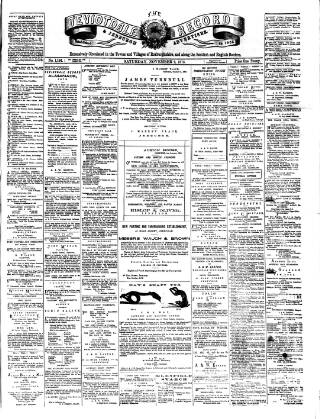 cover page of Teviotdale Record and Jedburgh Advertiser published on November 2, 1878