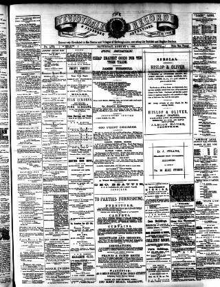 cover page of Teviotdale Record and Jedburgh Advertiser published on August 2, 1890