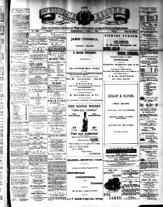 cover page of Teviotdale Record and Jedburgh Advertiser published on April 1, 1896