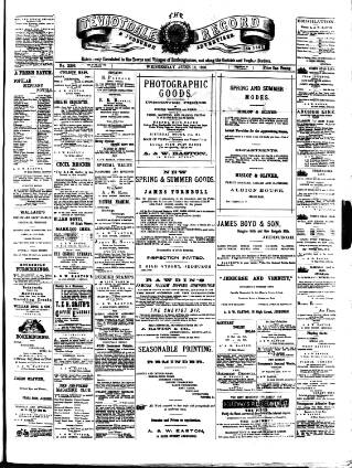 cover page of Teviotdale Record and Jedburgh Advertiser published on June 13, 1900