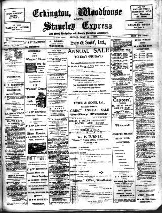 cover page of Eckington, Woodhouse and Staveley Express published on May 22, 1903