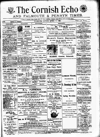 cover page of Cornish Echo and Falmouth & Penryn Times published on April 1, 1898