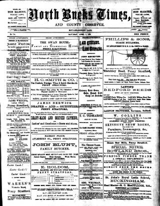 cover page of North Bucks Times and County Observer published on April 1, 1893