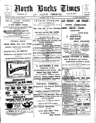 cover page of North Bucks Times and County Observer published on June 13, 1903