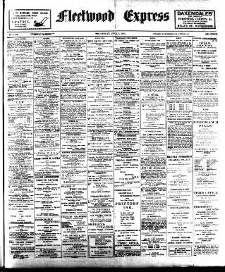 cover page of Fleetwood Express published on April 1, 1914