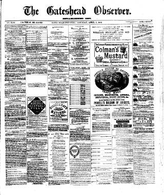 cover page of Gateshead Observer published on April 1, 1882