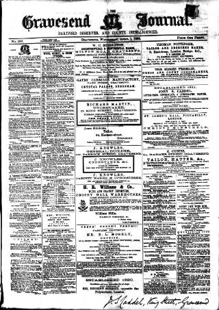 cover page of Gravesend Journal published on April 1, 1868