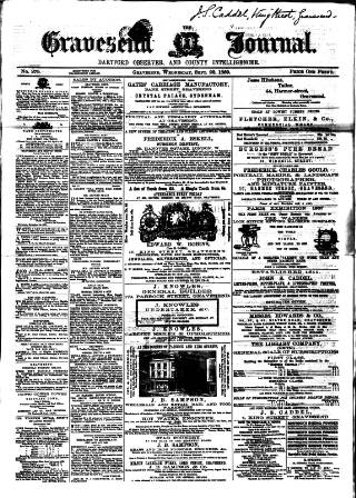 cover page of Gravesend Journal published on September 22, 1869