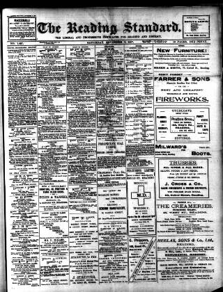 cover page of Reading Standard published on November 2, 1907