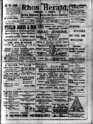 cover page of Rhos Herald published on May 22, 1909