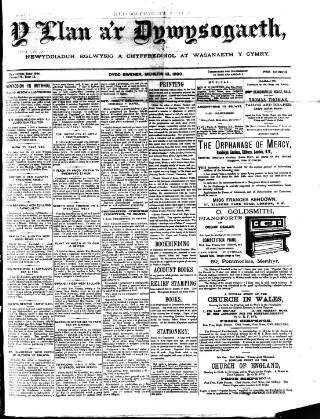 cover page of Y Llan published on June 13, 1890
