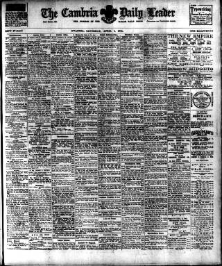 cover page of Cambria Daily Leader published on April 1, 1905