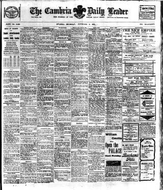 cover page of Cambria Daily Leader published on November 2, 1905