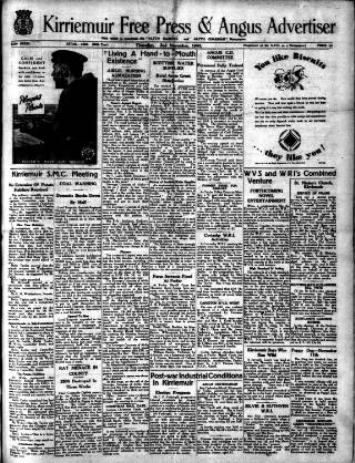 cover page of Kirriemuir Free Press and Angus Advertiser published on November 2, 1944