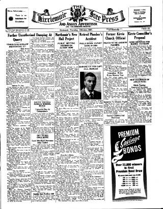 cover page of Kirriemuir Free Press and Angus Advertiser published on June 13, 1957