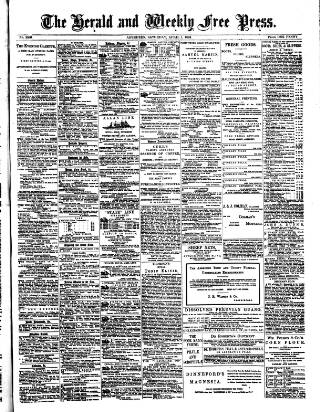 cover page of Weekly Free Press and Aberdeen Herald published on April 1, 1882