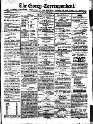 cover page of Gorey Correspondent published on June 13, 1874