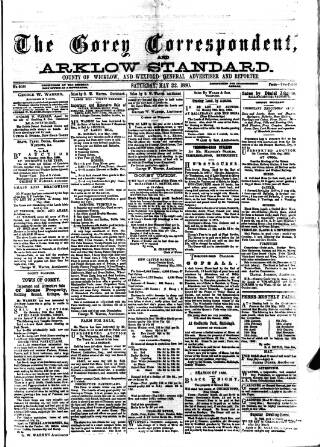 cover page of Gorey Correspondent published on May 22, 1880