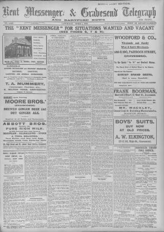 cover page of Kent Messenger & Gravesend Telegraph published on April 1, 1916