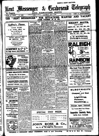 cover page of Kent Messenger & Gravesend Telegraph published on August 2, 1924