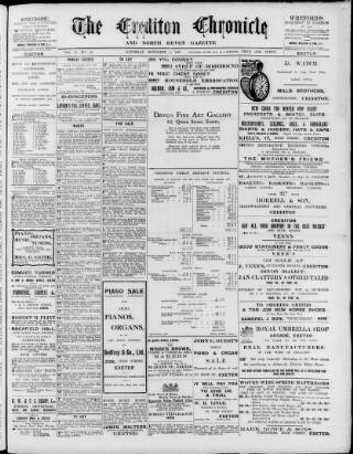 cover page of Crediton Gazette published on November 2, 1907