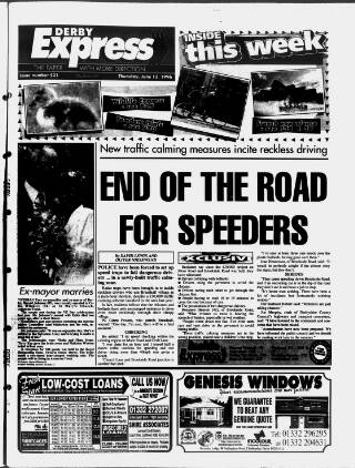 cover page of Derby Express published on June 13, 1996