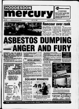 cover page of Hoddesdon and Broxbourne Mercury published on June 13, 1986