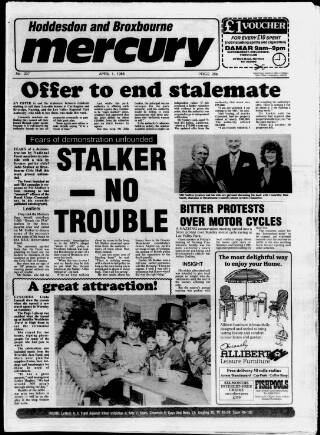 cover page of Hoddesdon and Broxbourne Mercury published on April 1, 1988