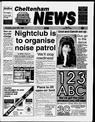 cover page of Cheltenham News published on June 13, 1996