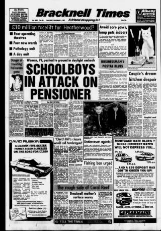 cover page of Bracknell Times published on November 2, 1989
