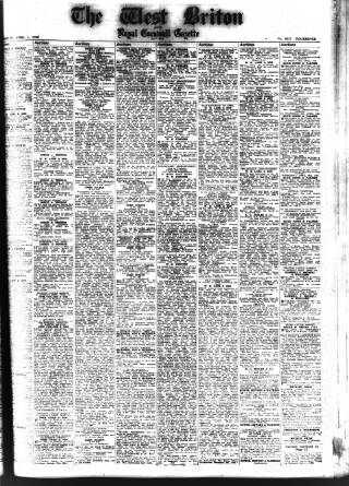 cover page of West Briton and Cornwall Advertiser published on April 1, 1965