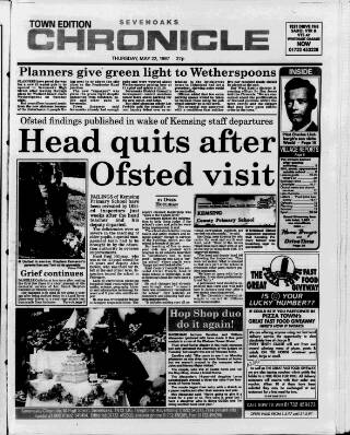 cover page of Sevenoaks Chronicle and Kentish Advertiser published on May 22, 1997