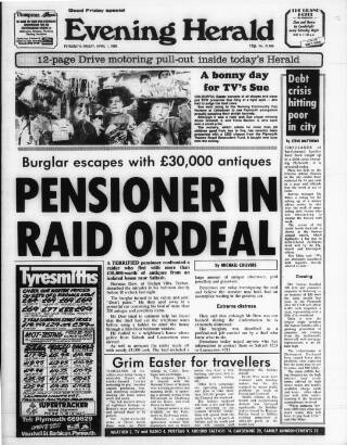 cover page of Western Evening Herald published on April 1, 1988