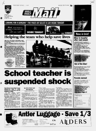 cover page of Hull Daily Mail published on April 1, 1997