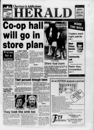 cover page of Surrey Herald published on May 22, 1986
