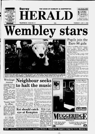 cover page of Sunbury & Shepperton Herald published on June 13, 1996