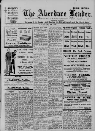 cover page of Aberdare Leader published on May 22, 1926