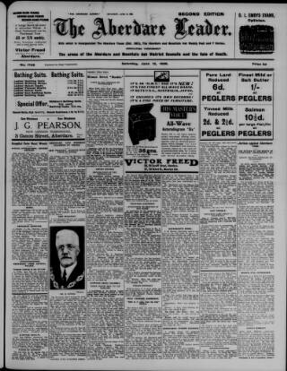 cover page of Aberdare Leader published on June 13, 1936