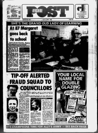 cover page of Ayrshire Post published on April 1, 1988