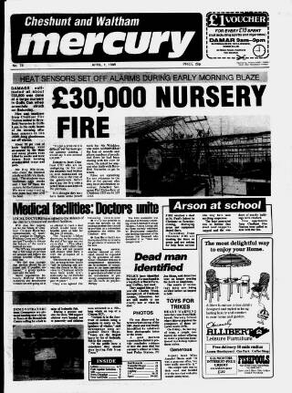 cover page of Cheshunt and Waltham Mercury published on April 1, 1988