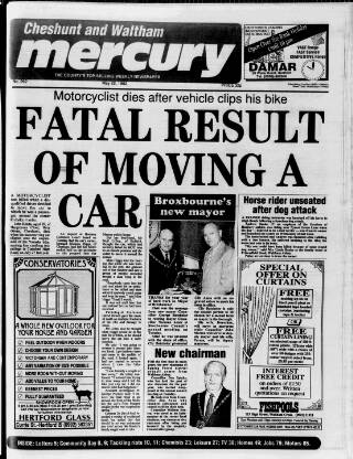cover page of Cheshunt and Waltham Mercury published on May 22, 1992