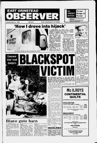 cover page of East Grinstead Observer published on May 22, 1980