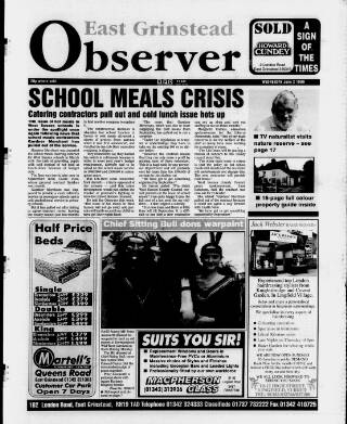 cover page of East Grinstead Observer published on June 2, 1999