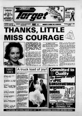 cover page of Grimsby Target published on August 2, 1990