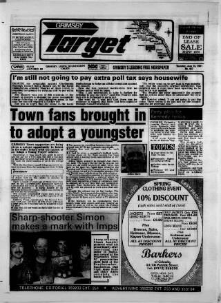cover page of Grimsby Target published on June 13, 1991