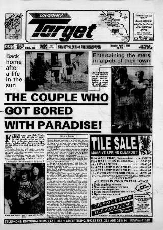 cover page of Grimsby Target published on April 1, 1993