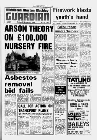 cover page of Middleton Guardian published on November 2, 1984