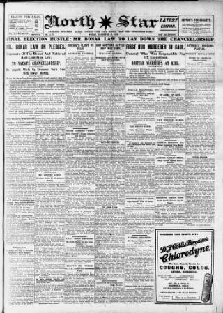 cover page of North Star (Darlington) published on December 13, 1918