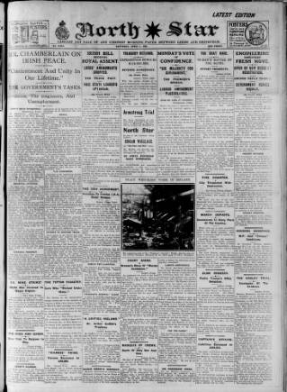 cover page of North Star (Darlington) published on April 1, 1922